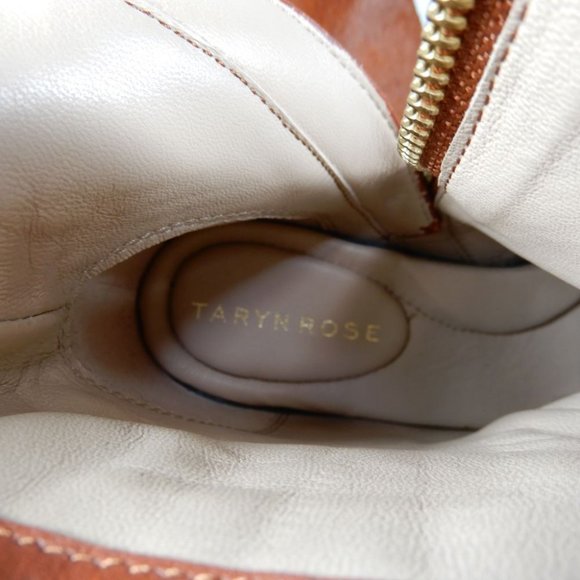 TARYN ROSE Cassidy Block Heel Ankle BOOTS 5 Calf Hair Leather Terracotta NEW - Picture 8 of 10